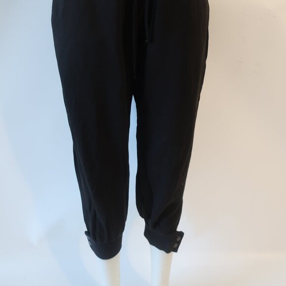 Womens The Range Black Elastic Drawstring Waist Cropped Jogger Sweatpants L - Picture 10 of 13